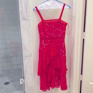 Alice and Olivia pink lace dress